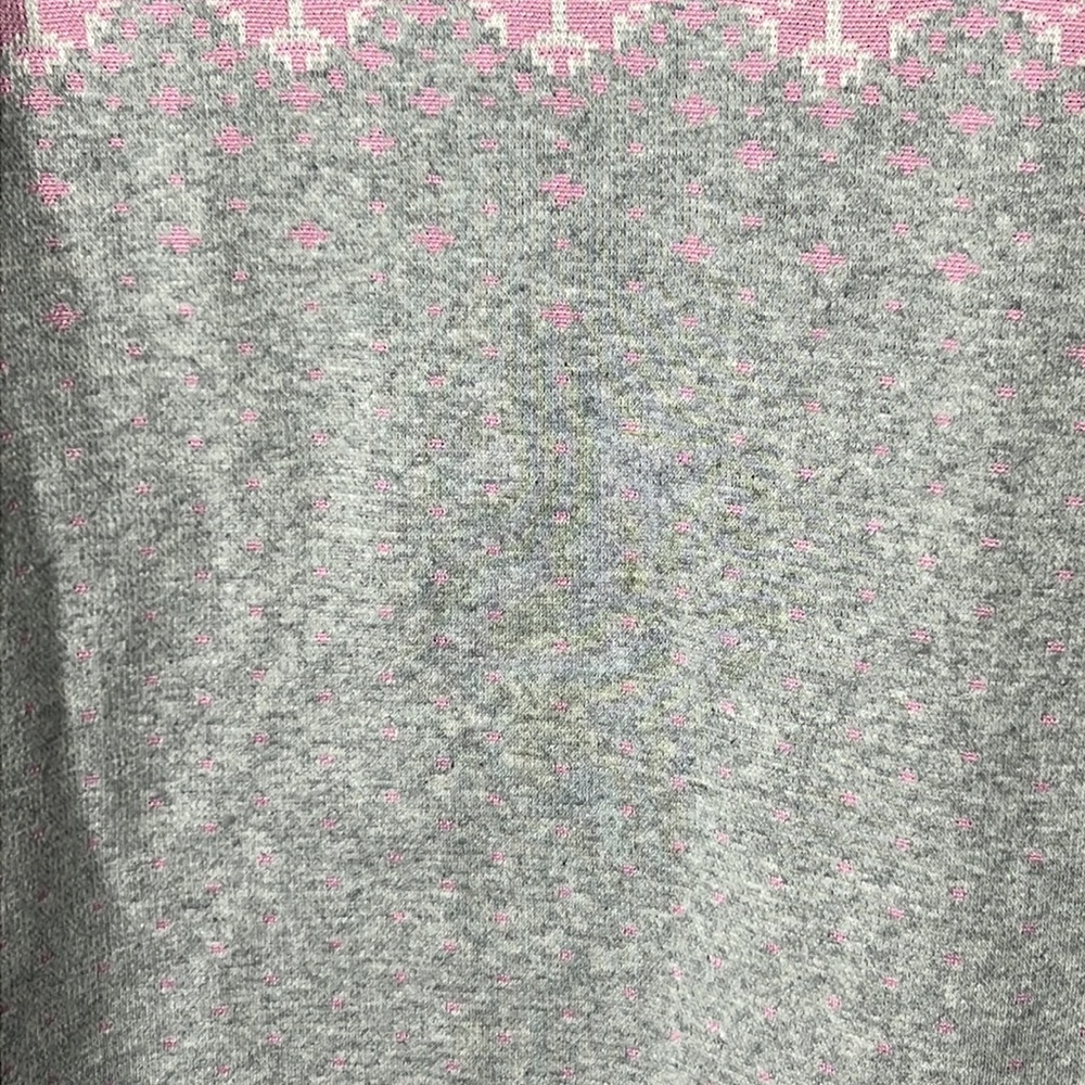 Talbots Petite Gray Snowflake Offset Neckline Swe… - image 3